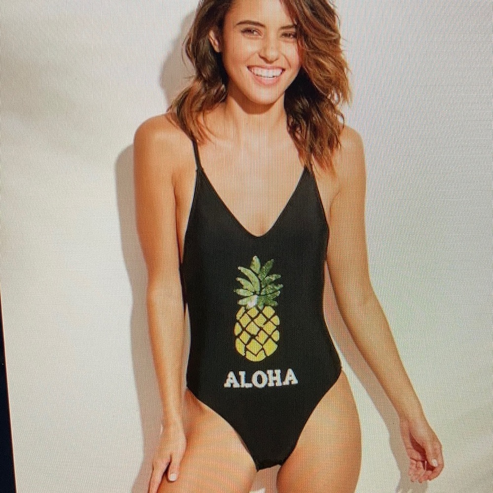 Xhilaration target one piece pineapple Aloha bathing suit. NWT